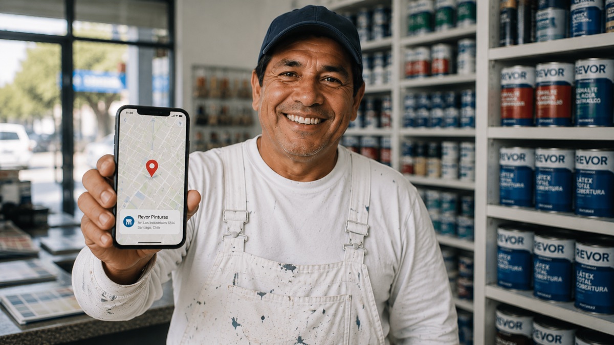 Pintor consultando su teléfono junto a una fachada